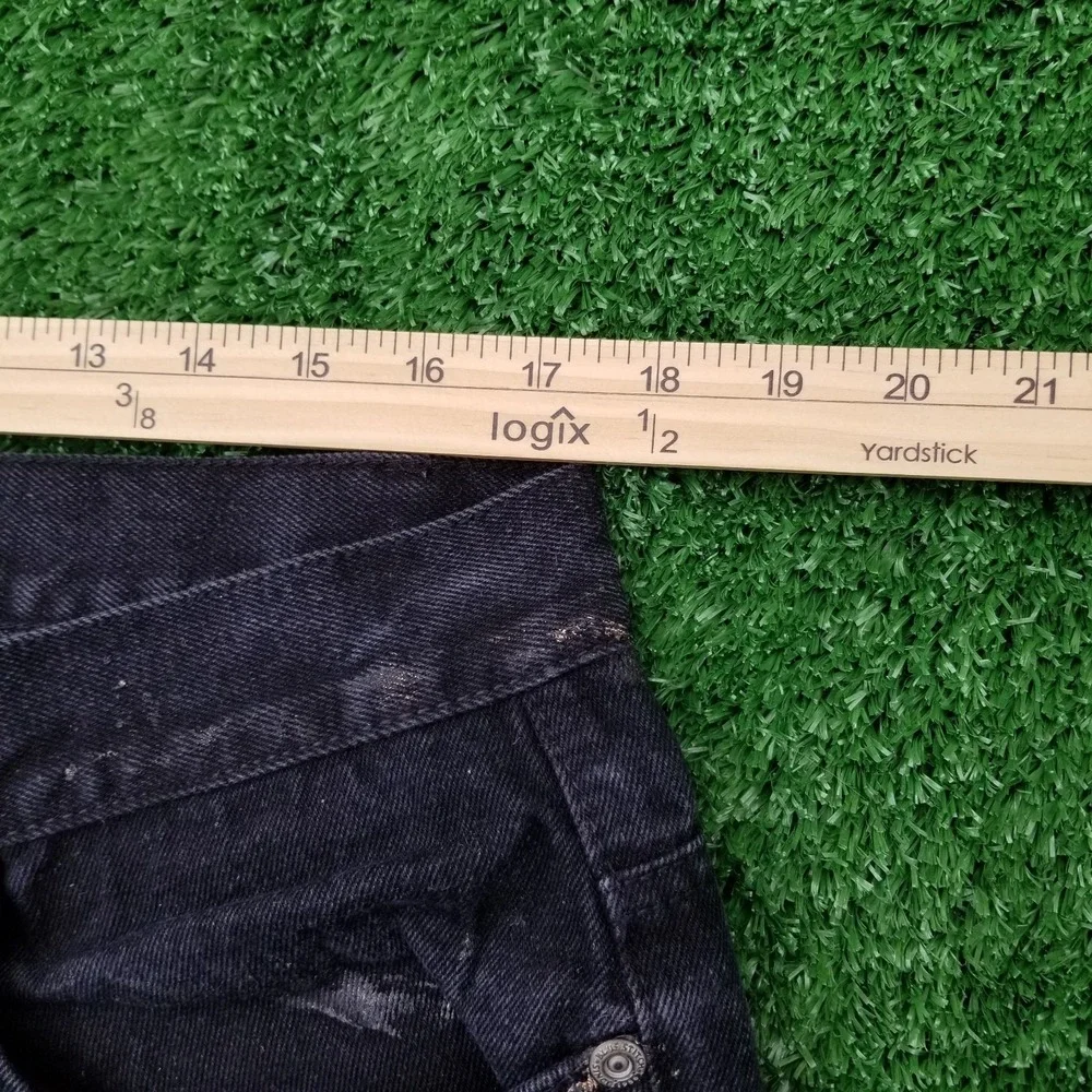 Blue Stitch Jeans Mens 36x32 Black Slim Straight Distressed Zippered Style